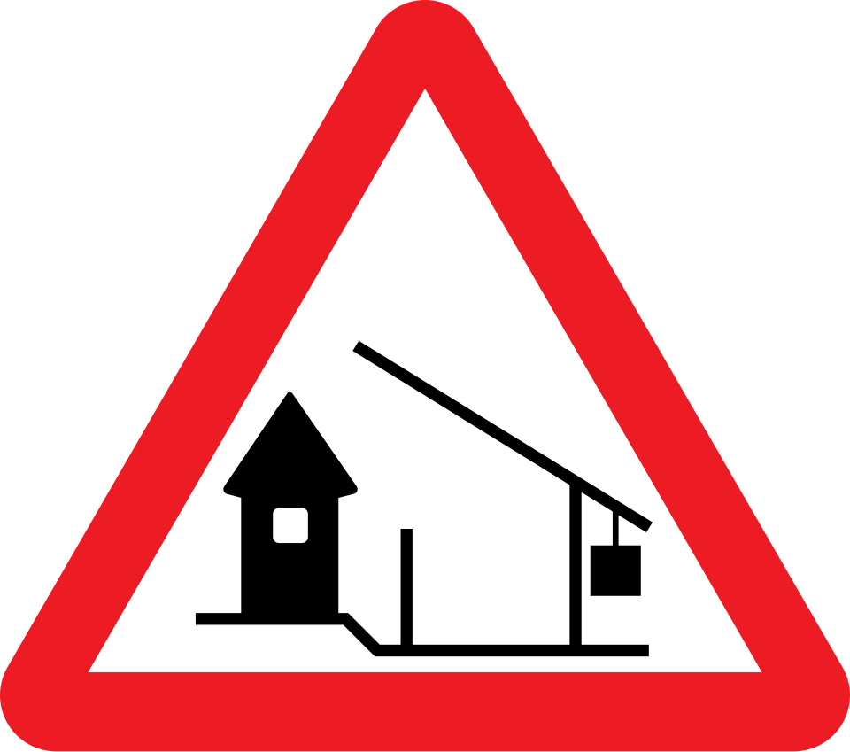 Barrier Ahead warning sign in India