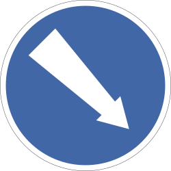 Keep Right positive mandatory road sign in India