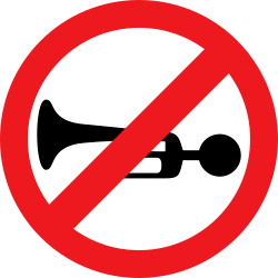 Horn Prohibited traffic sign