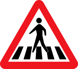 Pedestrian Crossing warning sign in India