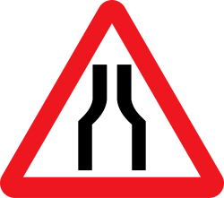 Narrow Road Ahead warning sign in India