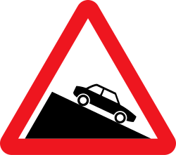Steep Descent warning sign in India