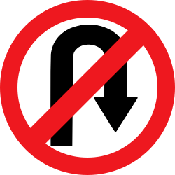 No U-Turn mandatory road sign in India