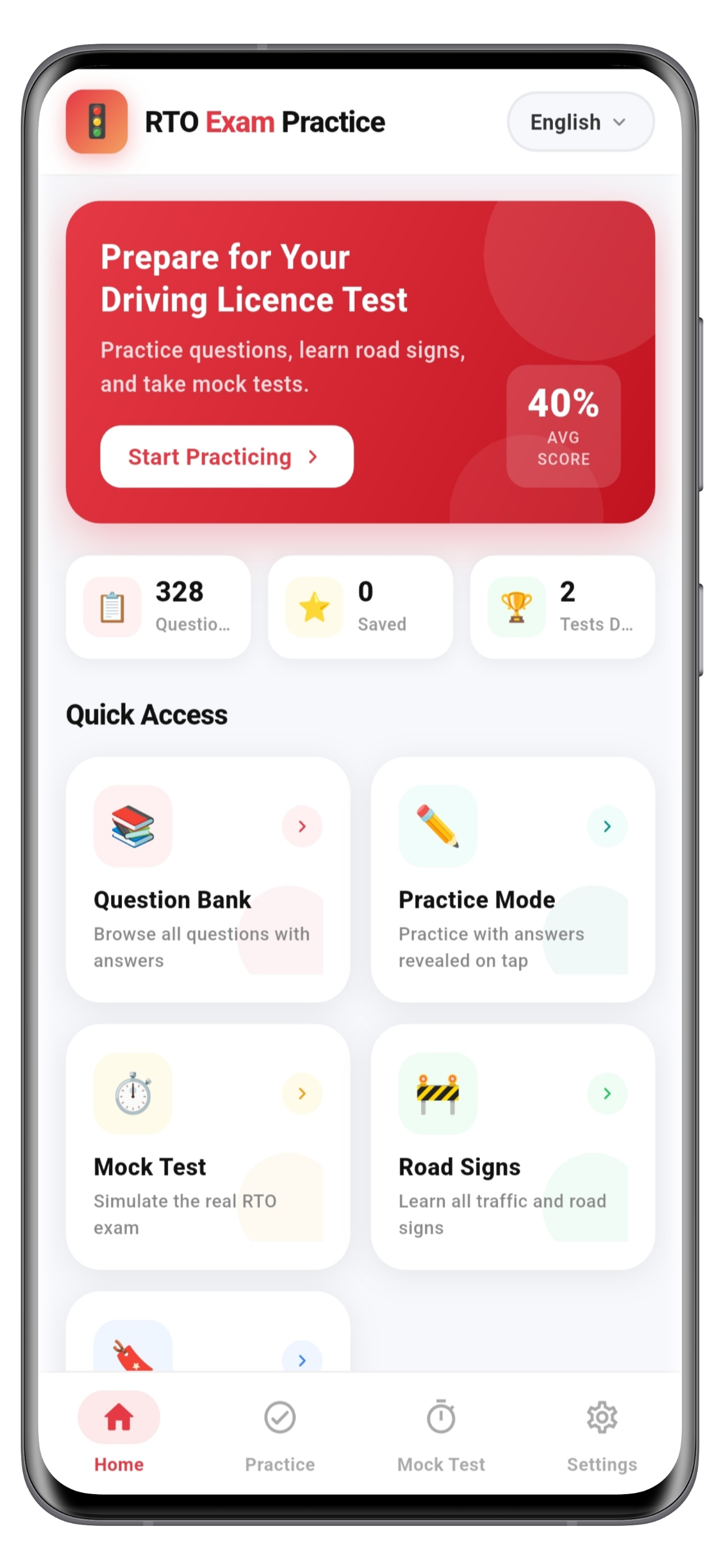 RTO Exam app screenshot 1
